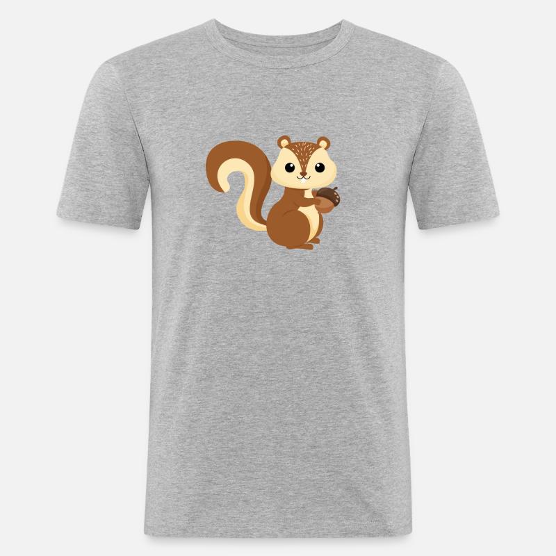 Eichhörnchen - Männer Slim Fit T-Shirt - Grau meliert