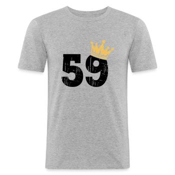 59 Crown 59th Birthday 59 Years - Men's Slim Fit T-Shirt - heather grey - Front - Nik (191cm)
