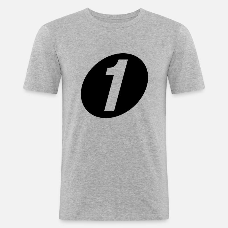 Nummer eins - Männer Slim Fit T-Shirt - Grau meliert