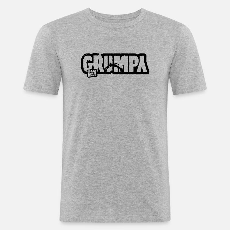 GRUMPY - Männer Slim Fit T-Shirt - Grau meliert