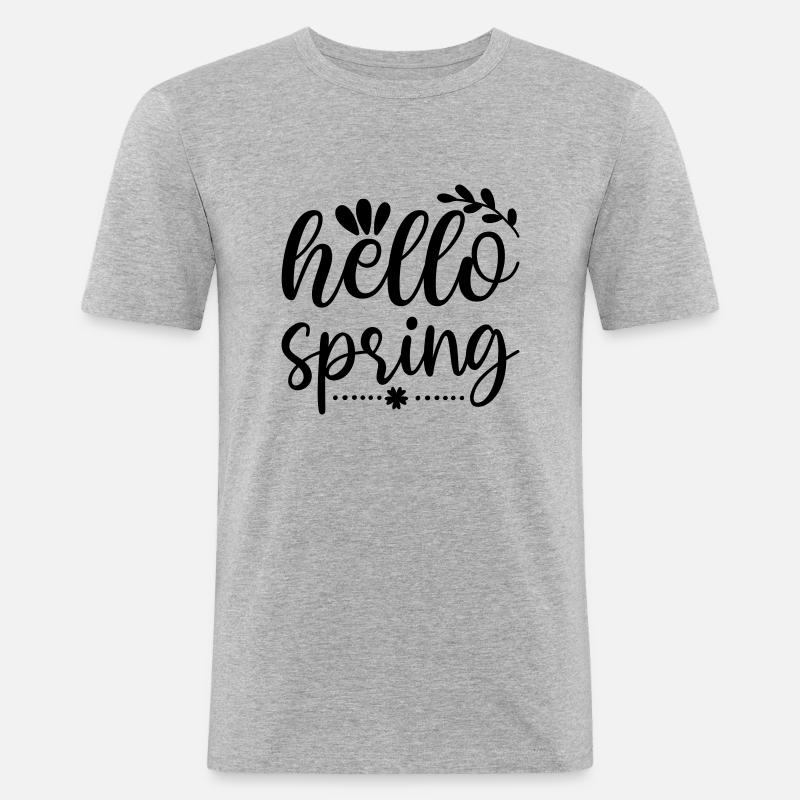 15 hello spring - Men's Slim Fit T-Shirt - heather grey