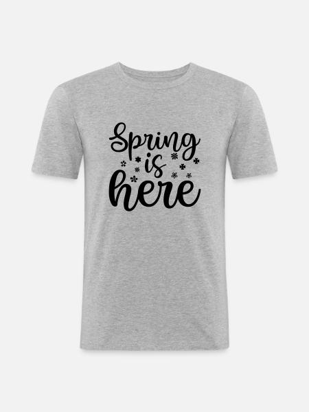 20 SPRING IS HERE - Men's Slim Fit T-Shirt - heather grey