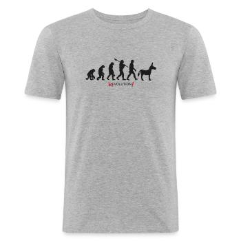 Cooler Esel der Entwicklungsumdrehungs-Stimmung - Männer Slim Fit T-Shirt - Grau meliert - Vorne - Nik (191cm)