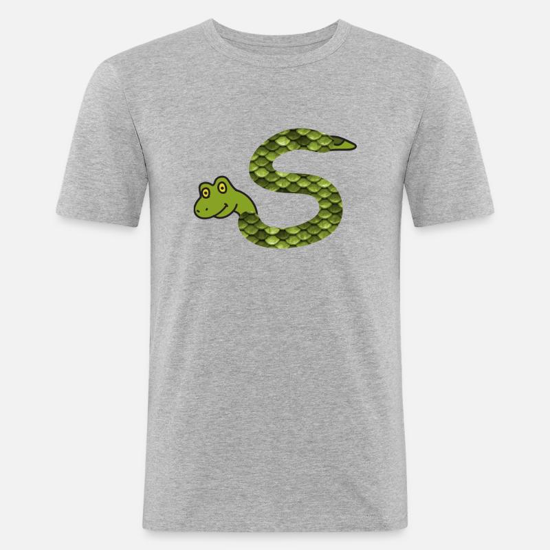 serpente s - Maglietta aderente da uomo - grigio melange