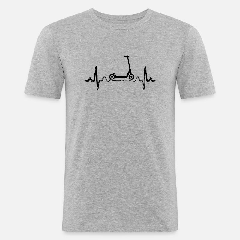E-Scooter E-Roller Scooter - Männer Slim Fit T-Shirt - Grau meliert