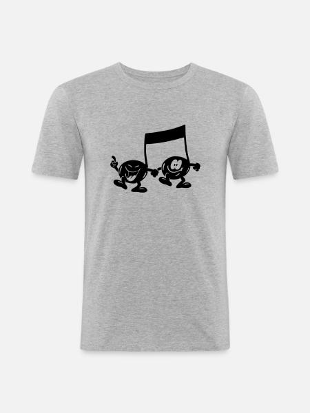note - Männer Slim Fit T-Shirt - Grau meliert