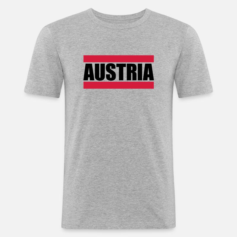 Cool Austria Design - Männer Slim Fit T-Shirt - Grau meliert