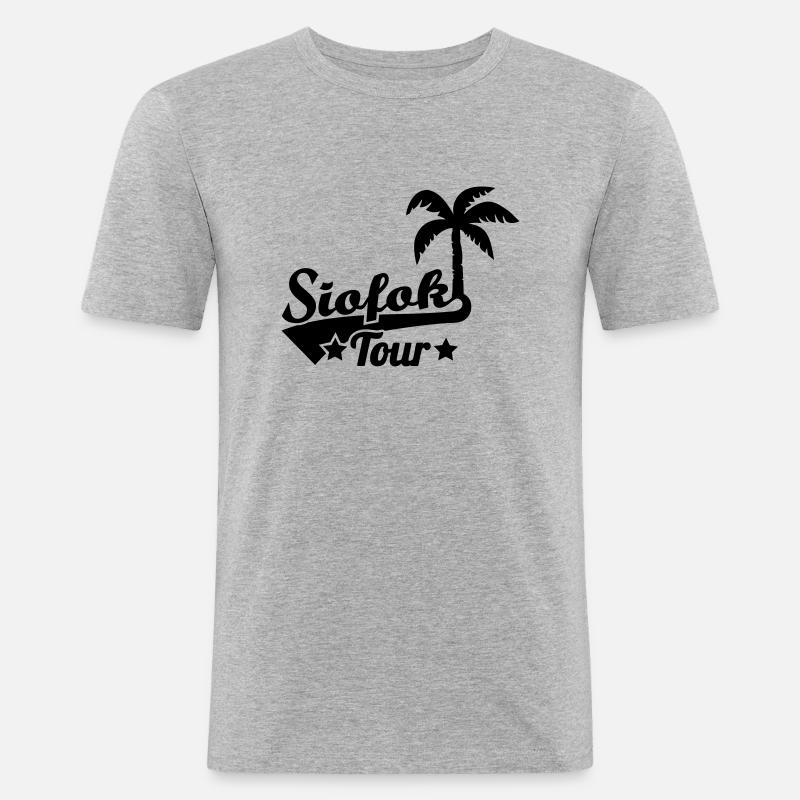 Siofok - Männer Slim Fit T-Shirt - Grau meliert