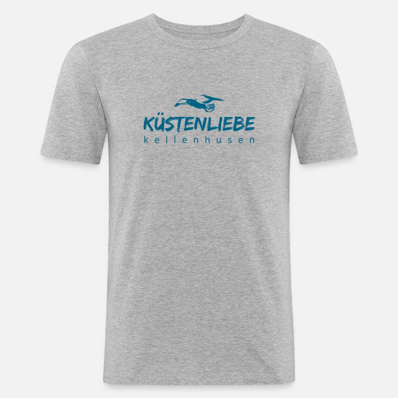 küste Möwe - Männer Slim Fit T-Shirt - Grau meliert