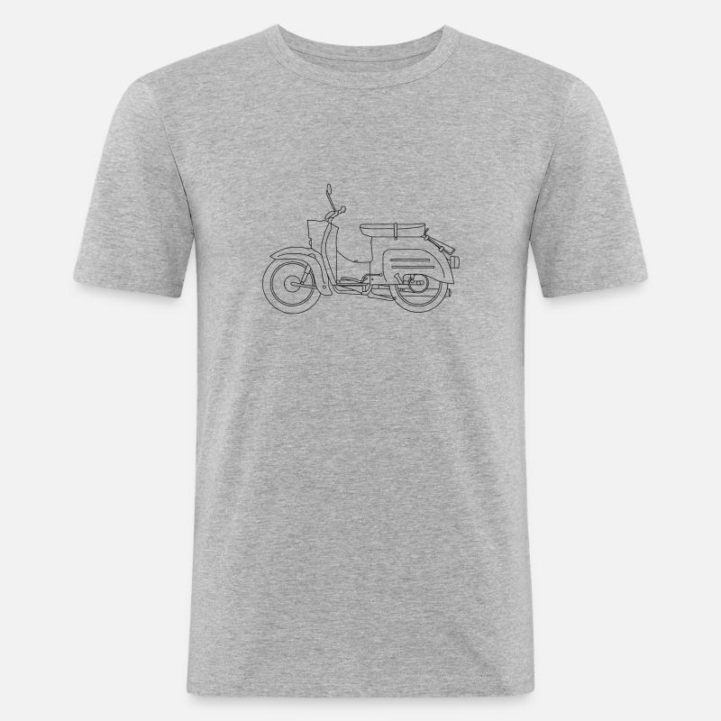 Simson Schwalbe KR51 Blueprint hell - Männer Slim Fit T-Shirt - Grau meliert