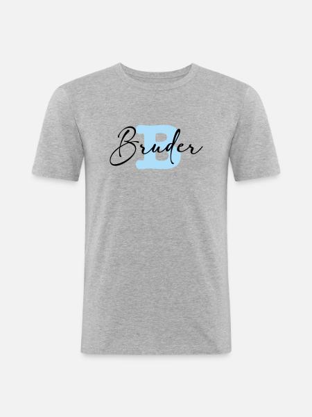 bruder - Männer Slim Fit T-Shirt - Grau meliert