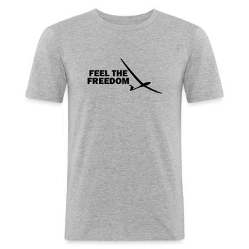 Planeur de liberté planeur glisse - T-shirt près du corps Homme - gris chiné - Devant - Nik (191cm)