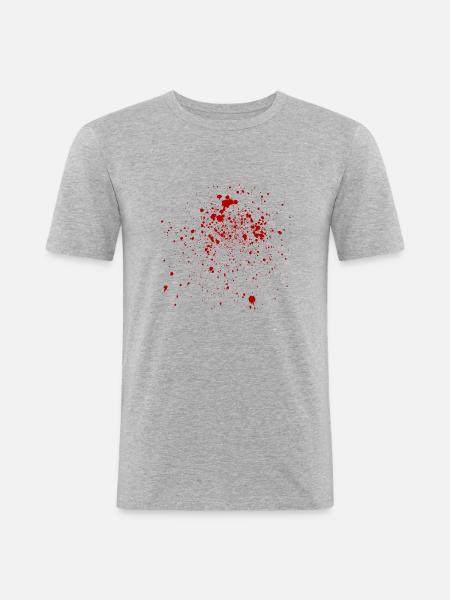Blood - Blut - Männer Slim Fit T-Shirt - Grau meliert
