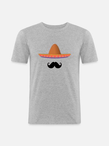 Mexican sombrero - Men's Slim Fit T-Shirt - heather grey