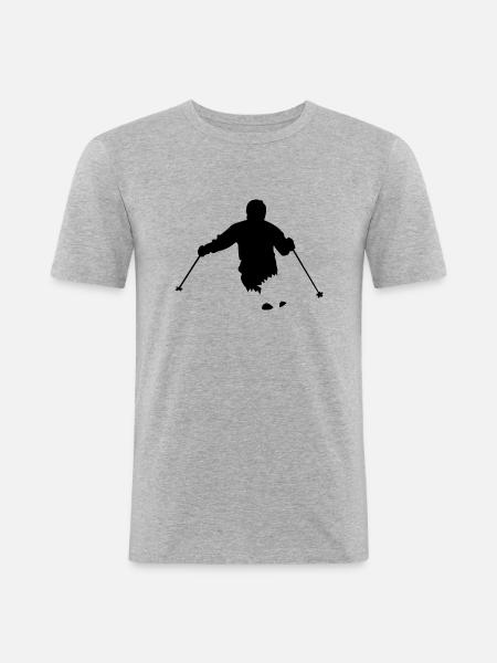 Deep snow ski (swity) - Men's Slim Fit T-Shirt - heather grey