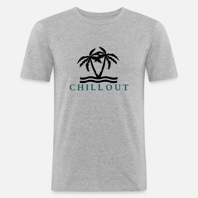 chill_out_vec_2 de - Männer Slim Fit T-Shirt - Grau meliert
