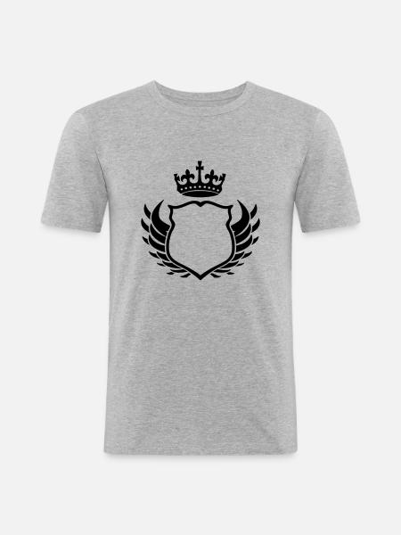 wappen - Männer Slim Fit T-Shirt - Grau meliert