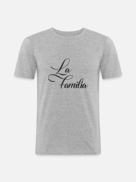 La Familia - Mannen slim fit T-shirt - grijs gemêleerd