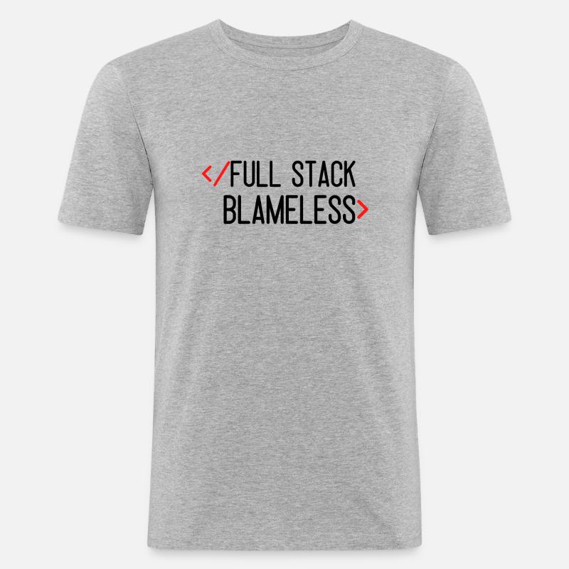 Full Stack tadellos - Männer Slim Fit T-Shirt - Grau meliert