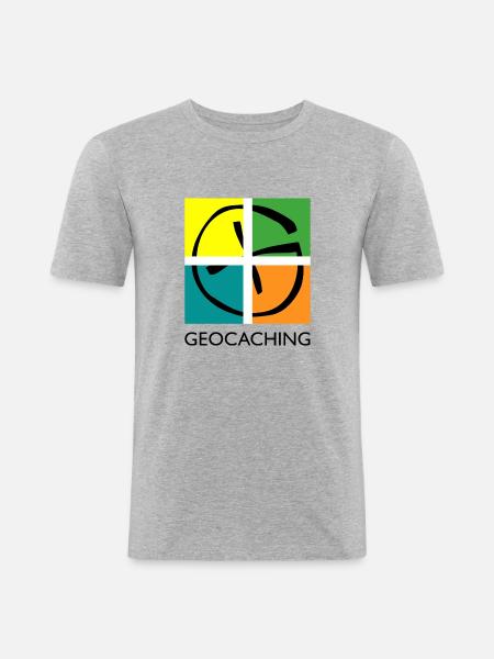 Création de logo cool pour les géocacheurs pour le géocaching - T-shirt près du corps Homme - gris chiné