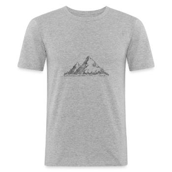 Berge - Männer Slim Fit T-Shirt - Grau meliert - Vorne - Nik (191cm)