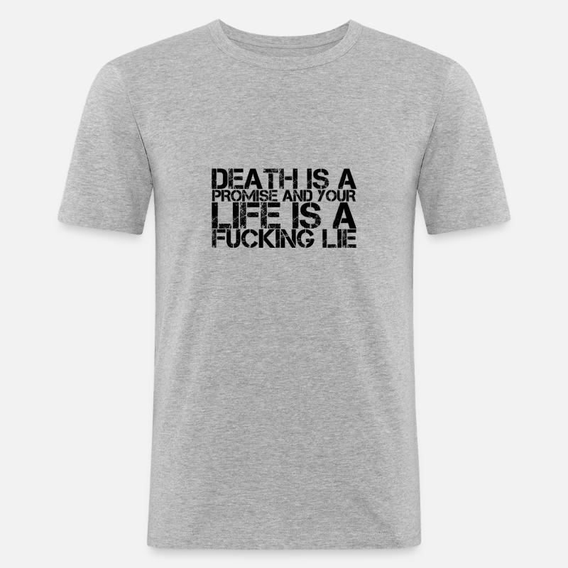 der Tod wird kommen - Männer Slim Fit T-Shirt - Grau meliert