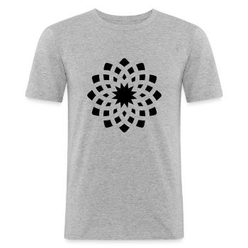 chakra fleur yoga forme simple symbole cadeau - T-shirt près du corps Homme - gris chiné - Devant - Nik (191cm)