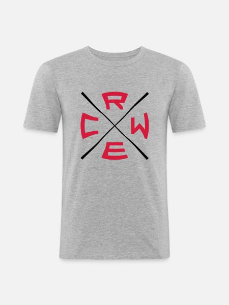 X Crew Logo - Men's Slim Fit T-Shirt - heather grey
