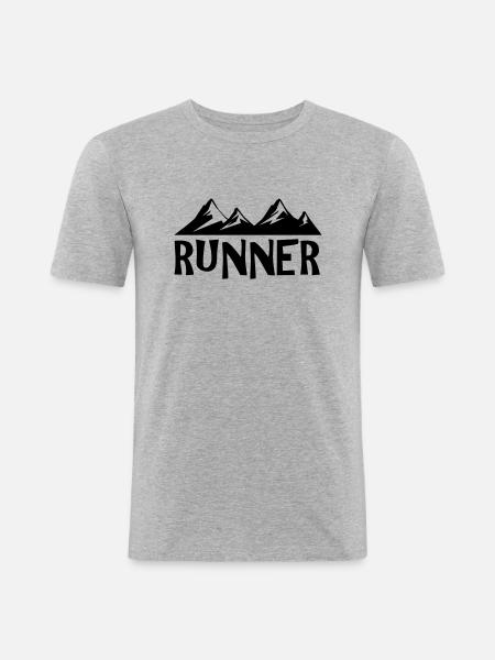 Coureur - T-shirt près du corps Homme - gris chiné