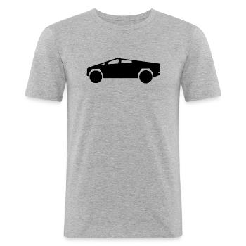 Cybertruck - for E. Musk tech & space fans ! - Men's Slim Fit T-Shirt - heather grey - Front - Nik (191cm)