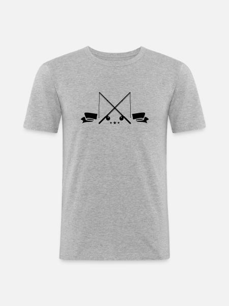 Fishing rod icon - Men's Slim Fit T-Shirt - heather grey