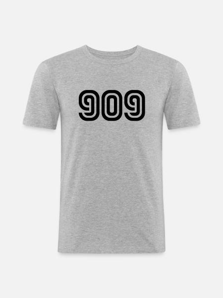 Number 909__V001 - Men's Slim Fit T-Shirt - heather grey