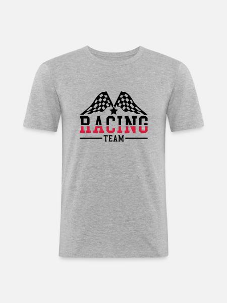 racing_team_ri2 - Männer Slim Fit T-Shirt - Grau meliert