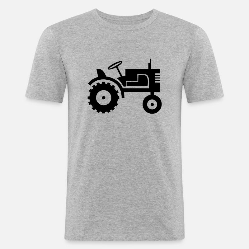 traktor_01 - Männer Slim Fit T-Shirt - Grau meliert