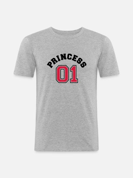 Princess 01 - T-shirt près du corps Homme - gris chiné