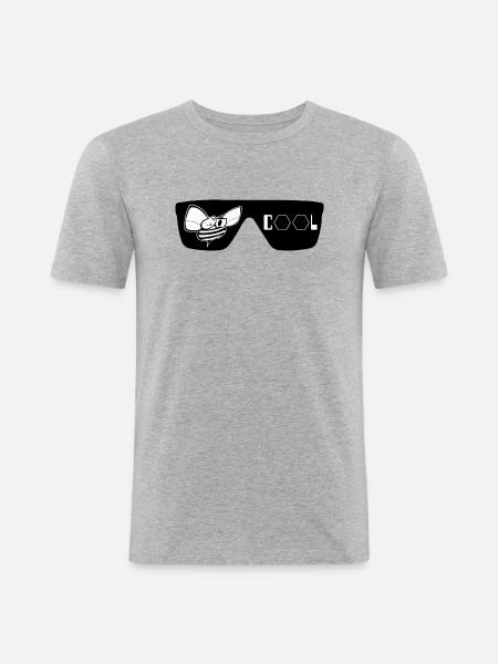 be cool mit Sonnenbrille - Männer Slim Fit T-Shirt - Grau meliert