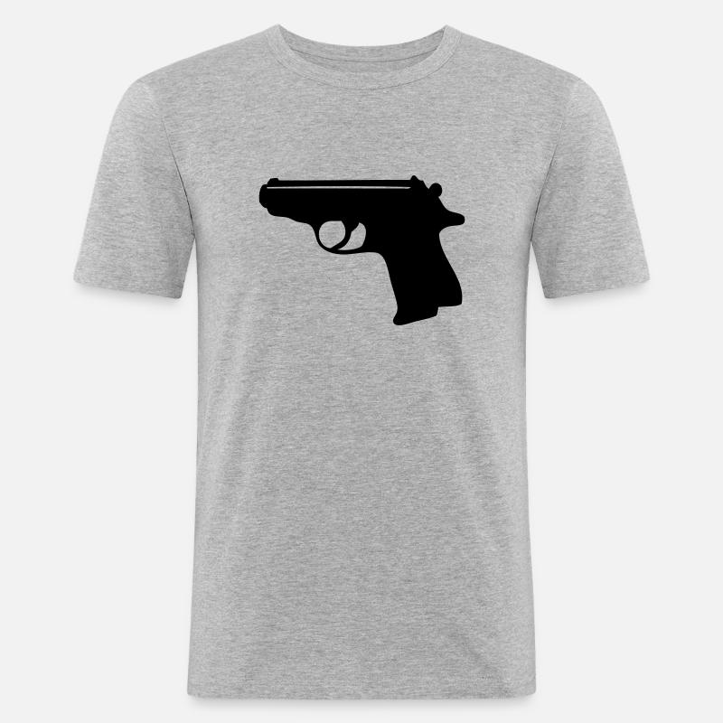 007 (einfarbig) - Männer Slim Fit T-Shirt - Grau meliert