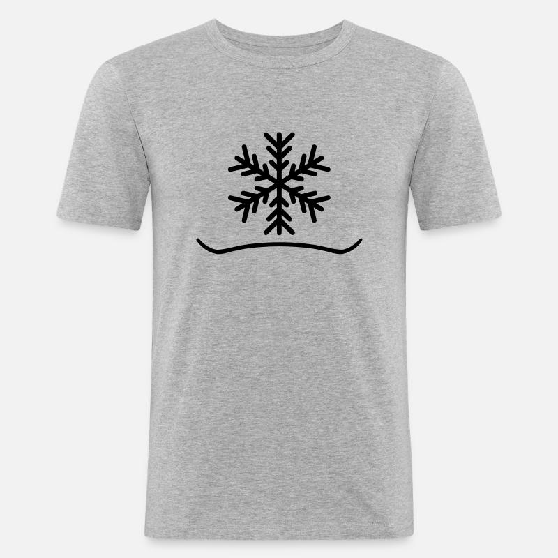 Snowboard Snow X Board - Männer Slim Fit T-Shirt - Grau meliert