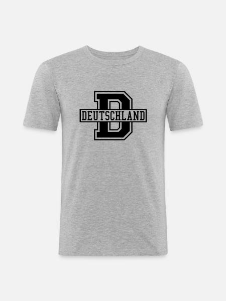 Germany D College Style - Men's Slim Fit T-Shirt - heather grey