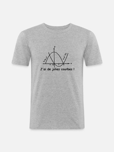 jolies_courbes - Männer Slim Fit T-Shirt - Grau meliert
