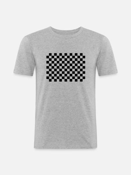 damier - Männer Slim Fit T-Shirt - Grau meliert
