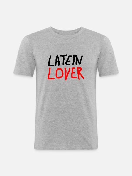 Latein Lover - Männer Slim Fit T-Shirt - Grau meliert
