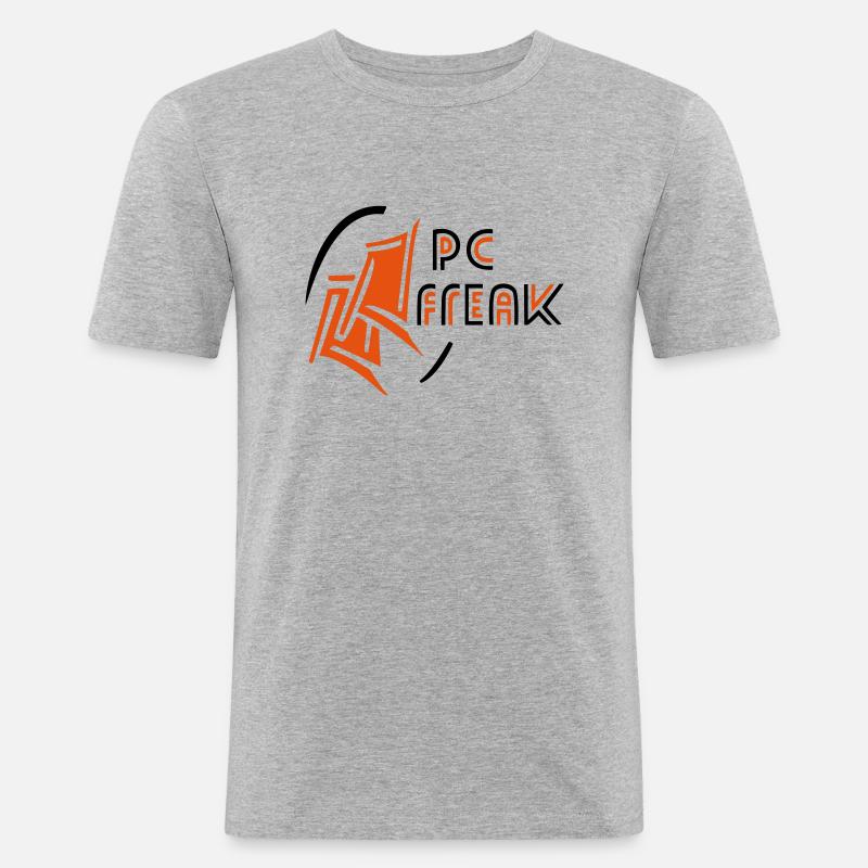 Computer, Freak, Internet - Männer Slim Fit T-Shirt - Grau meliert