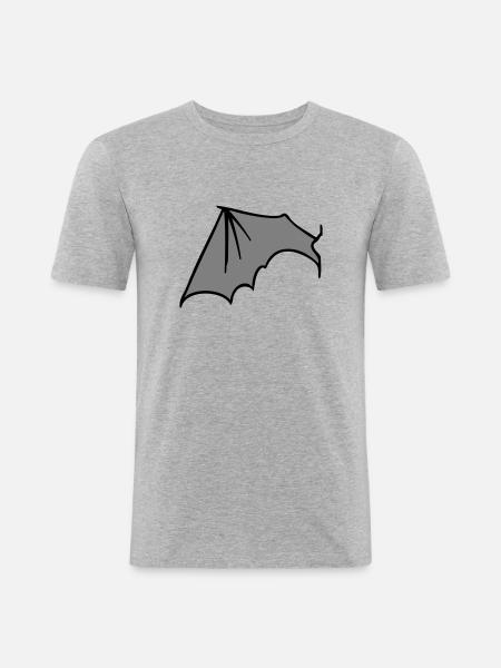 batwing_left_grey - Men's Slim Fit T-Shirt - heather grey