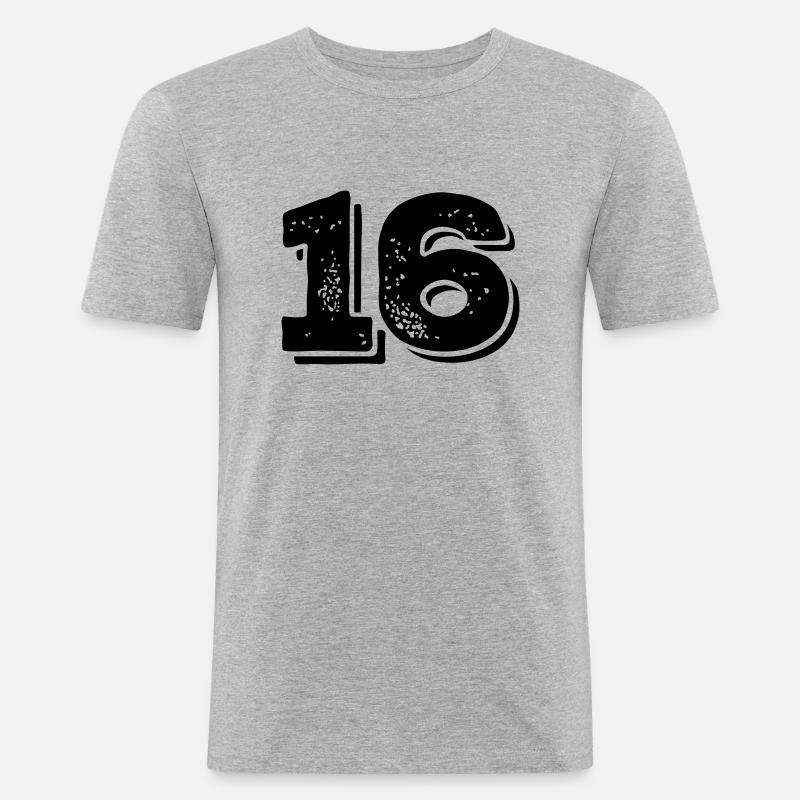 16 Nexa - Männer Slim Fit T-Shirt - Grau meliert