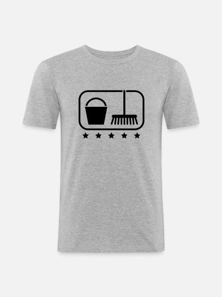 putzen_icon_po1 - Men's Slim Fit T-Shirt - heather grey