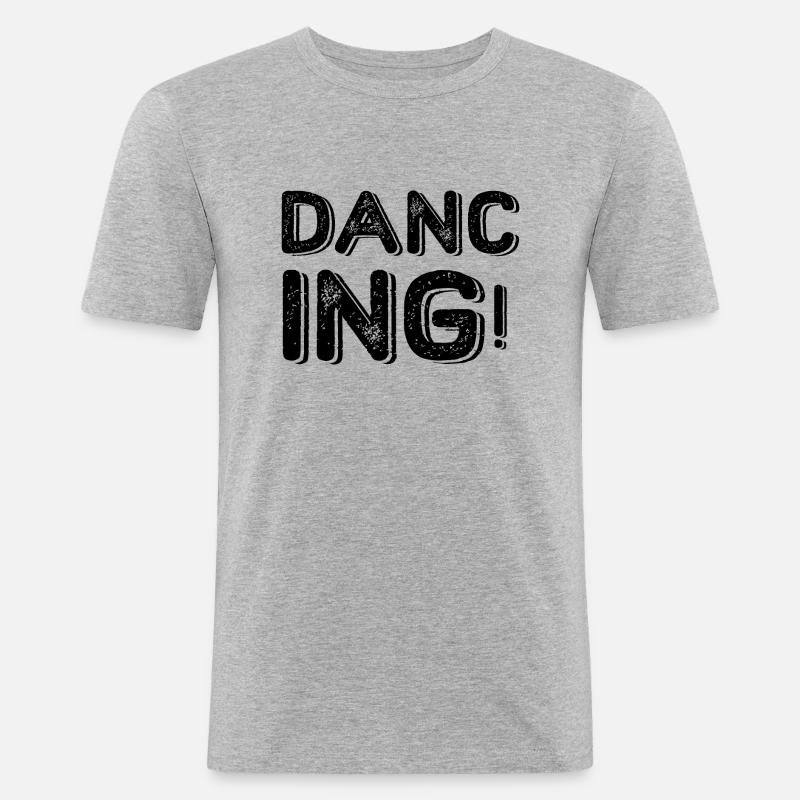 Dancing Dance Music - Männer Slim Fit T-Shirt - Grau meliert