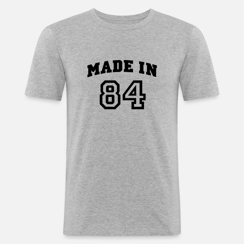 mp_madein84a - Männer Slim Fit T-Shirt - Grau meliert