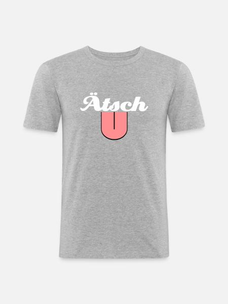 A tsch - Männer Slim Fit T-Shirt - Grau meliert