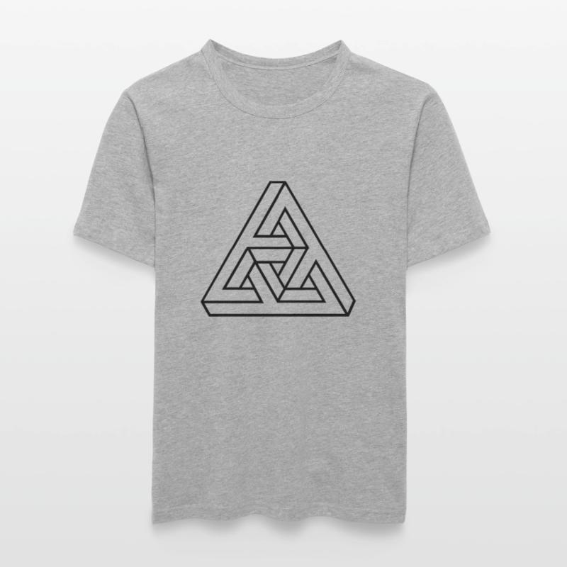 Optical Illusion, Impossible Triangle, mathematics Men's Slim Fit T-Shirt